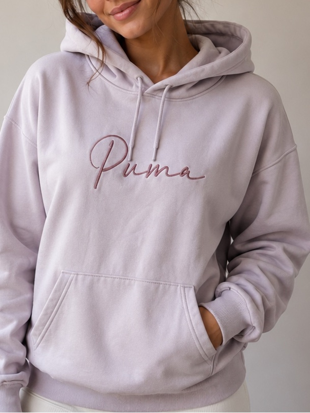 Puma Lavender Hoodie with Script Logo